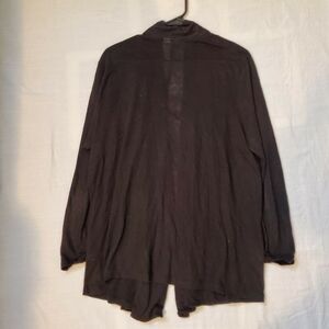 J. JILL Women's Black Open Front cascade Cardigan Large